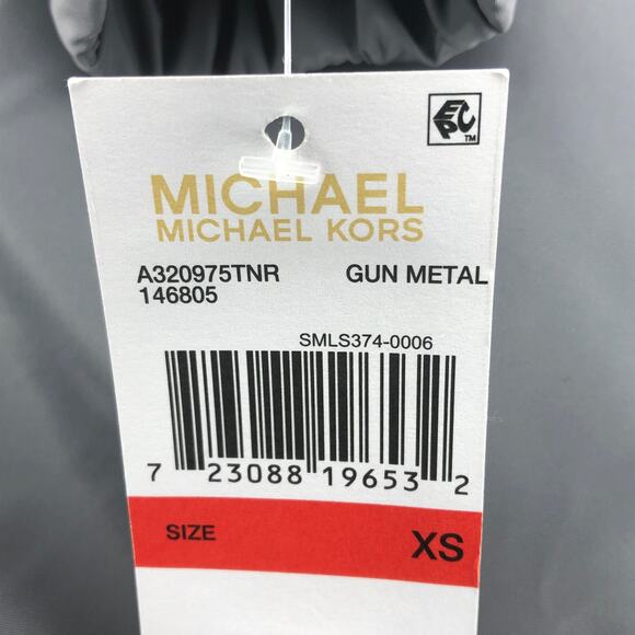 MICHAEL Michael Kors Gun Metal Missy Faux Shearling Lined Jacket - Size XS - Picture 13 of 14